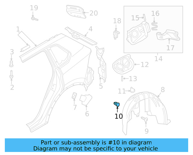 Fender Liner Nut WHT-004-694 - View 58