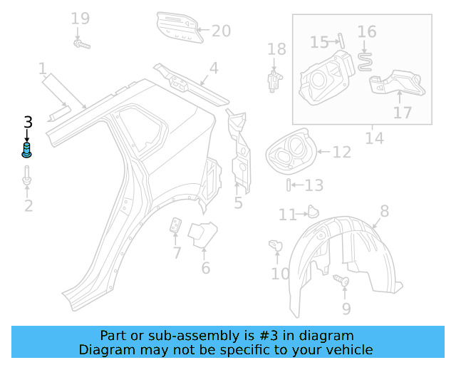 Fender Liner Nut WHT-004-694 - View 56