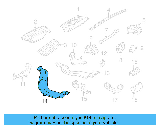 Instrument Panel Air Duct 1KM-819-805 - View 29