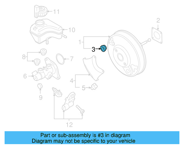 Power Brake Booster Grommet 1S0-612-250-A - View 44