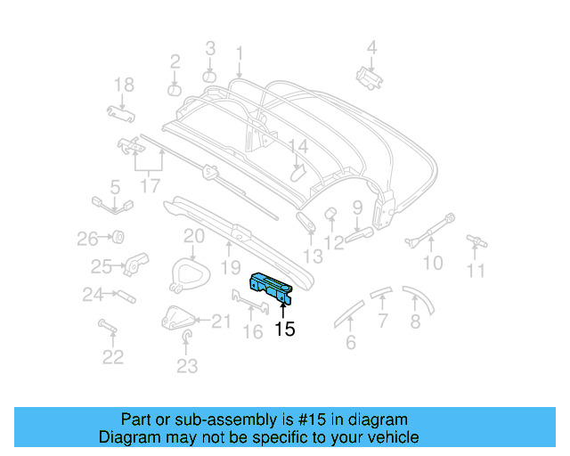 Convertible Top Latch 1Y0-871-547-D - View 9