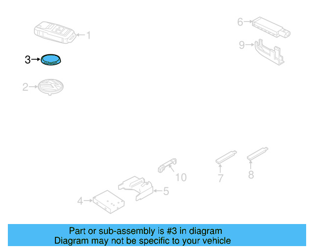 Keyless Entry Transmitter Battery N-105-283-01 - View 10