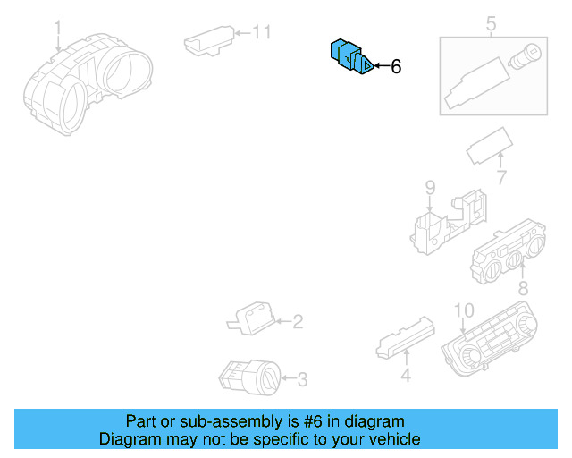 Hazard Switch 5C6-953-509-A - View 5
