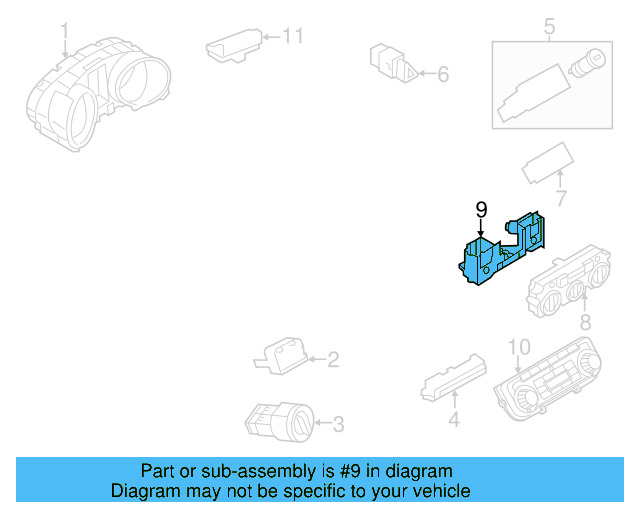 Heater Control Mount Panel 5C1-819-045 - View 14