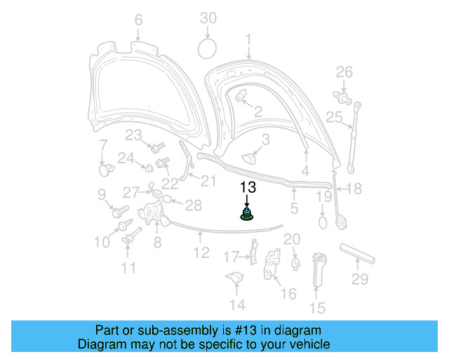 Release Cable Grommet 1C0-971-913-A - View 5