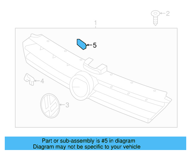 Nameplate Retainer 5G0-853-957-J-041 - View 4