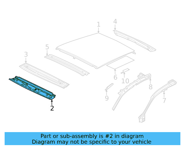 Windshield Header 17A-817-123-B - View 2