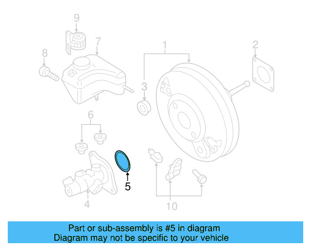 Master Cylinder Gasket 1J0-611-243-A - View 13
