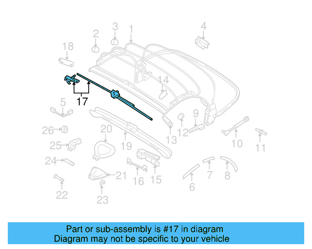 Convertible Top Latch 1Y0-871-547-D - View 7