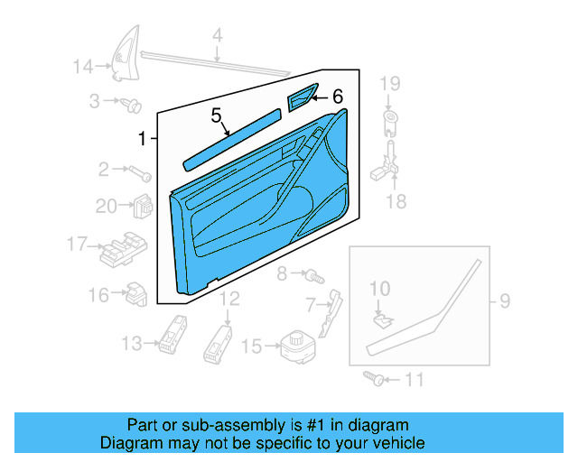 Door Trim Panel 5K3-867-022-D-YDV - View 3