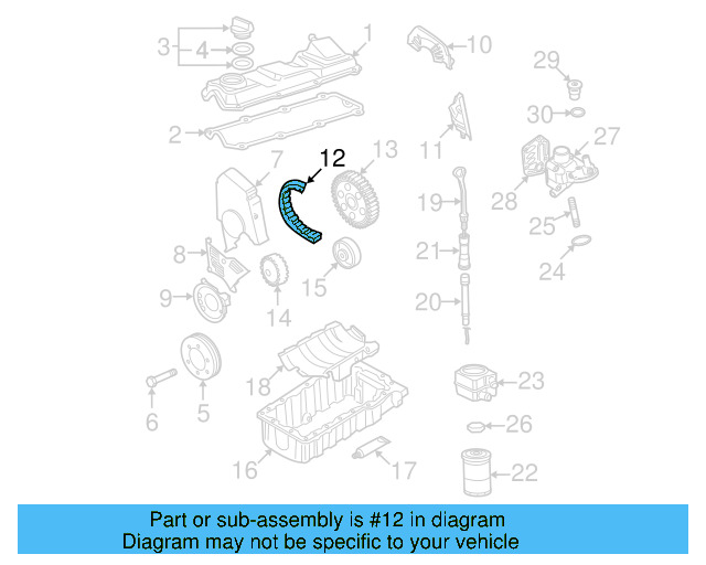 Engine Timing Belt 06A-109-119-J - View 9