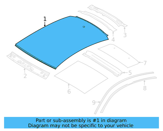 Roof Panel 3G8-817-111 - View 4