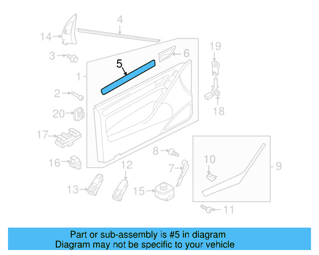 Trim Molding 5K3-867-440-A-EL5 - View 10