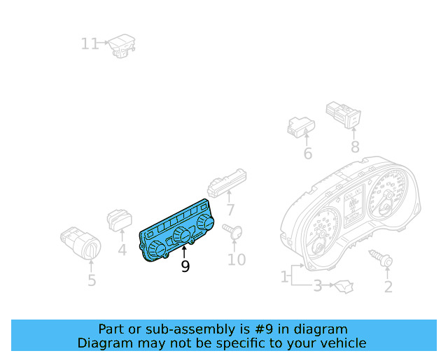 Dash Control Unit 561-907-044-BH-IKY - View 3