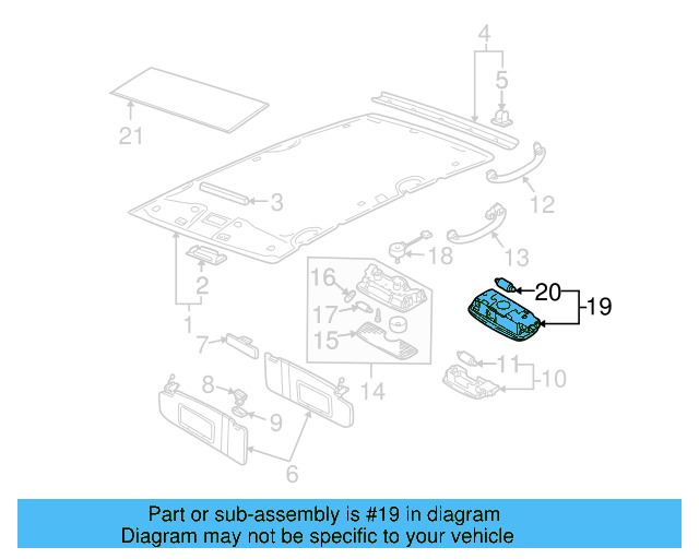 Interior Lamp 3B0-947-291-B-95T - View 32