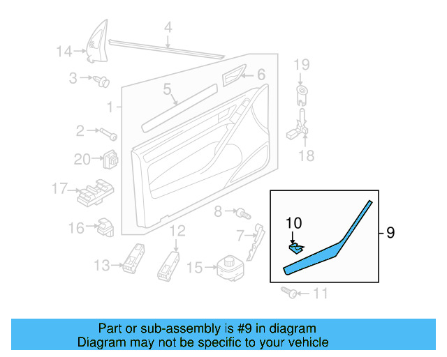 Handle Molding 5K3-868-039-A-82V - View 10