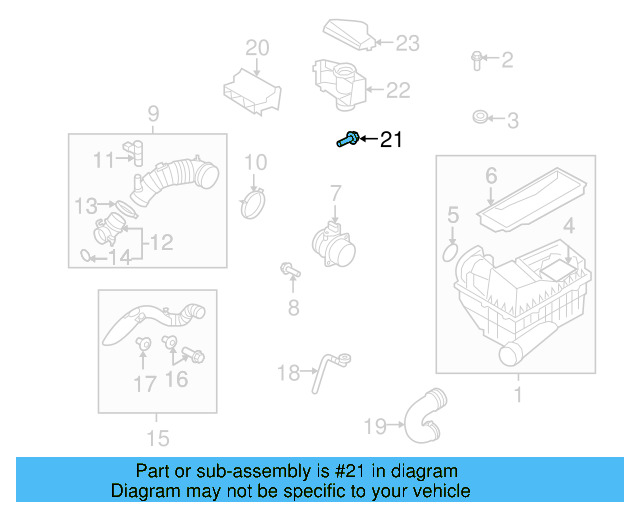 Engine Air Intake Hose Bolt N-909-936-01 - View 43