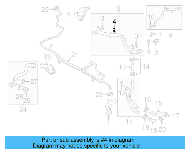 Water Pipe O 06E-121-119-H - View 5