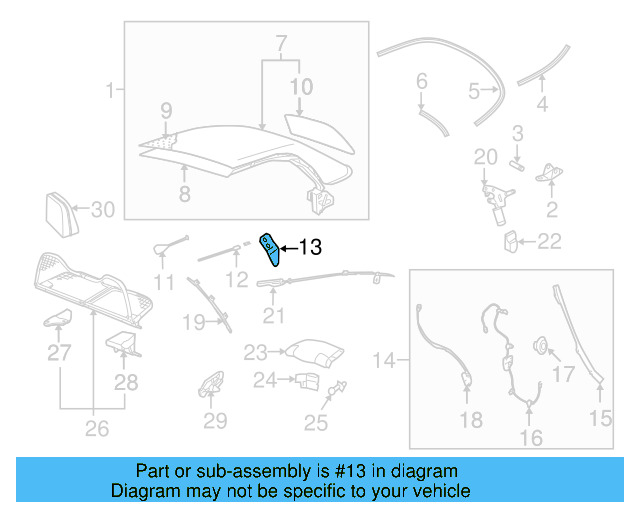 Convertible Top Frame Guide 1Y0-871-592 - View 3