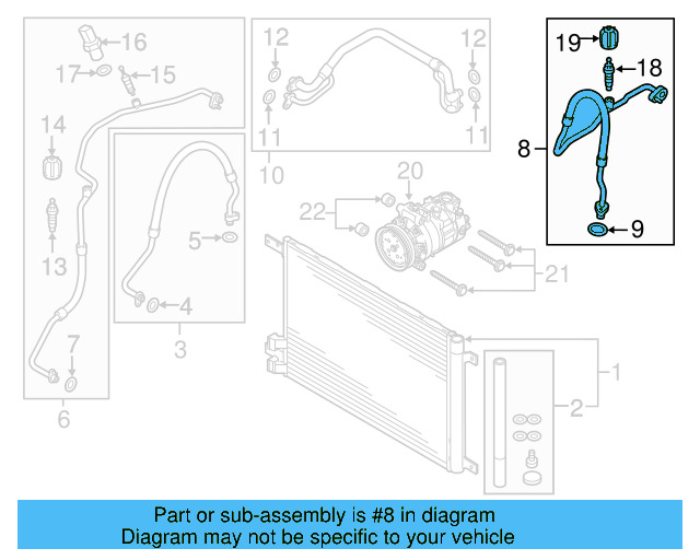 A/C Refrigerant Suction Hose 5Q0-820-743-E - View 9