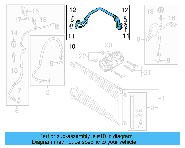 Rear AC Hose 5WB-816-738-C - View 7