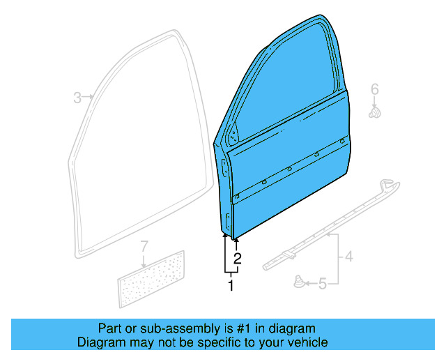 Door Shell 1J3-831-055-H - View 5