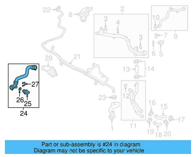 Lower Hose 7P0-122-051 - View 3