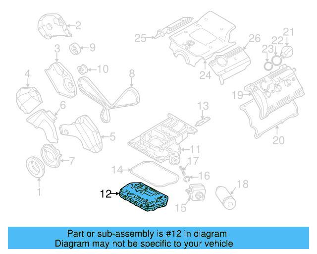 Engine Oil Pan 078-103-604-H - View 3