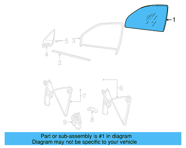 Door Glass 1J4-845-202-G - View 5