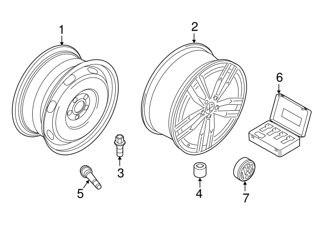 Lockable Wheel Bolt Set 1K0-698-137-A