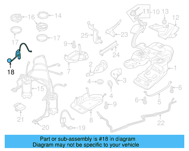 Fuel Gauge Sending Unit 7P0-919-673-K - View 6