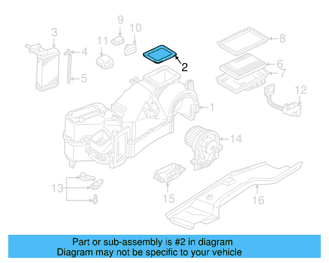 AC & Heater Case Upper Seal 1H0-819-165 - View 30