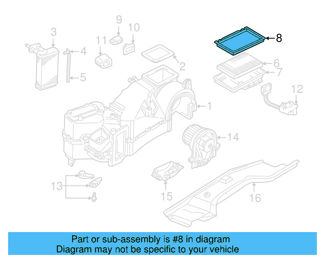 AC & Heater Case Upper Seal 1H0-819-165 - View 32