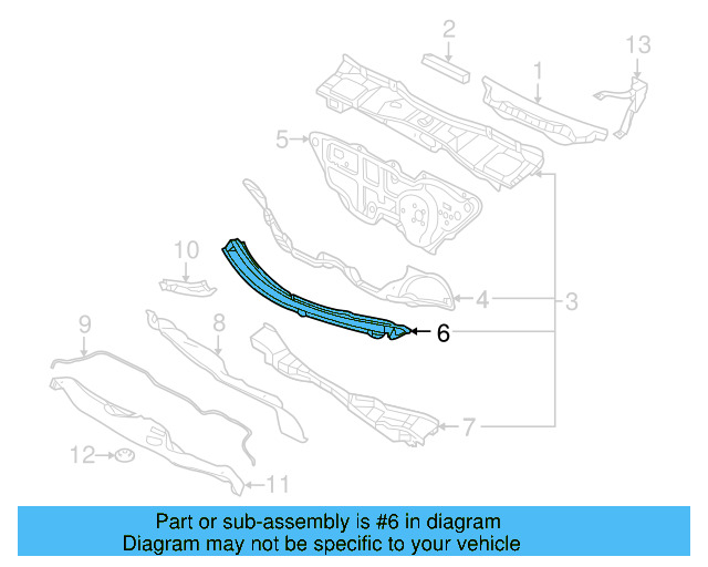 Cowl Reinforcement 1Y0-803-159-A - View 8