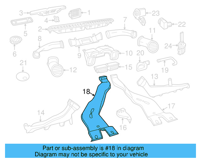 Instrument Panel Air Duct 1KM-819-805 - View 4