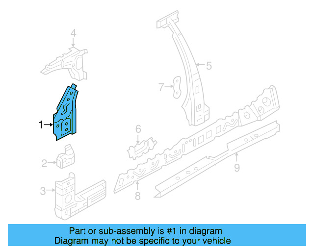 Hinge Pillar 3B0-810-179-D - View 2