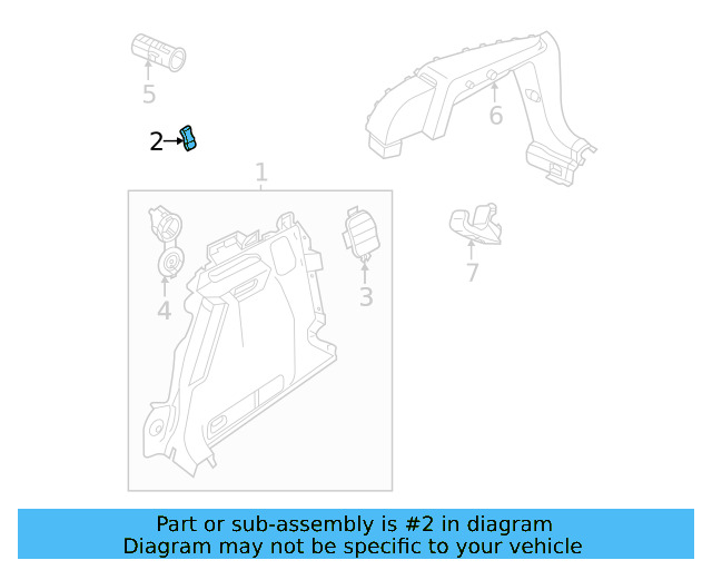 Lower Center Pillar Trim Clip 4A0-867-276-B - View 8