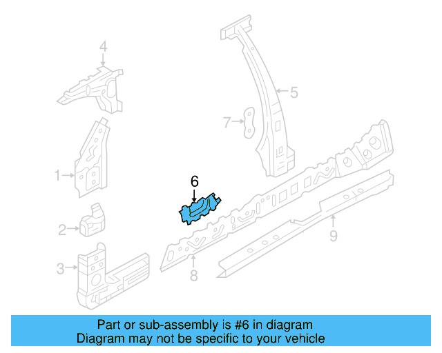 Hinge Pillar Upper Reinforced 3B0-809-621-A - View 11
