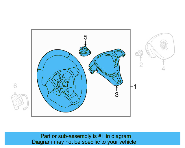 Steering Wheel 5C0-419-091-EA-E74 - View 2