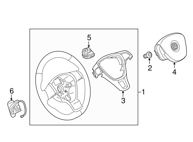 Steering Wheel 5C0-419-091-EA-E74 - View 4