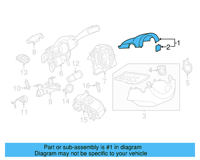 Upper Column Cover 561-858-565-82V - View 3