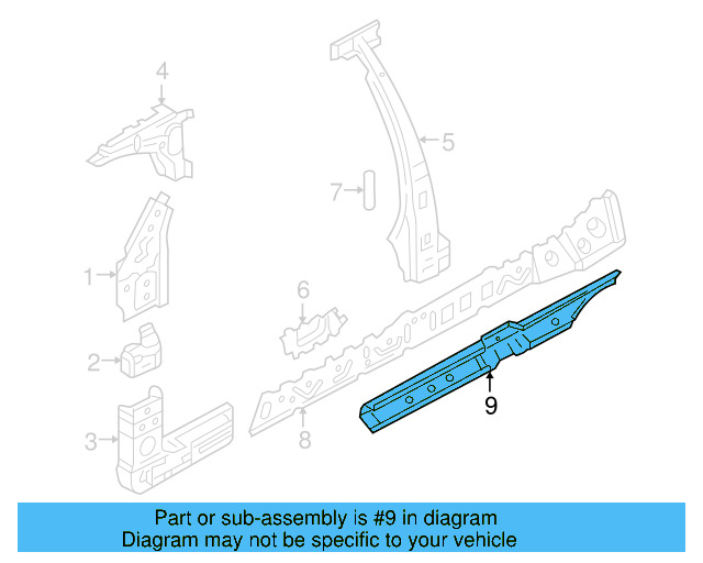 Inner Rocker Reinforcement 3B4-810-608-C - View 7