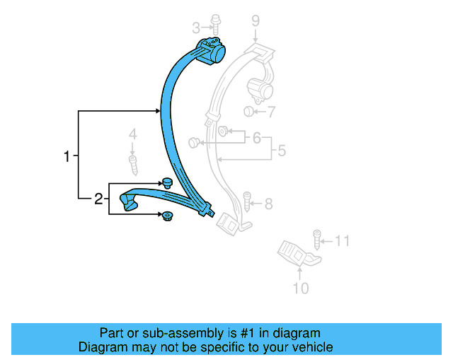 Seat Belt Lap And Shoulder Belt 1K9-857-805-B-RGR