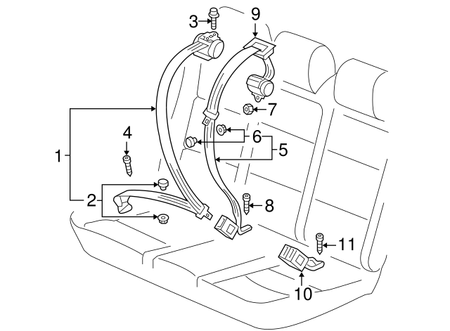 Center Seat Belt Nut N-989-909-02