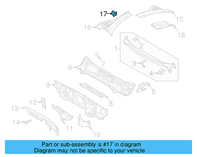 Cowl Grille Clip 3B0-819-145 - View 12