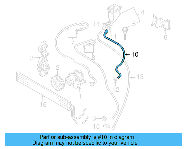 Power Steering Suction Hose 7L6-422-889-Q - View 3