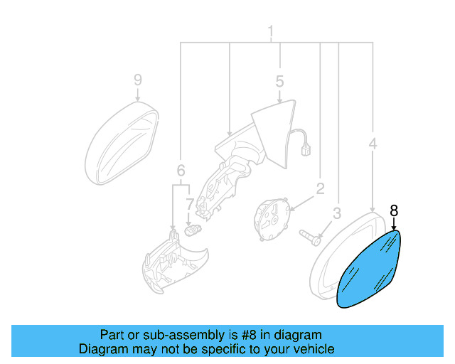 Mirror Glass 5N0-857-521-A - View 5