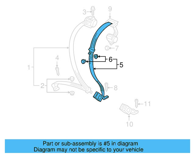 Seat Belt Lap And Shoulder Belt 1K9-857-807-C-RGR - View 3
