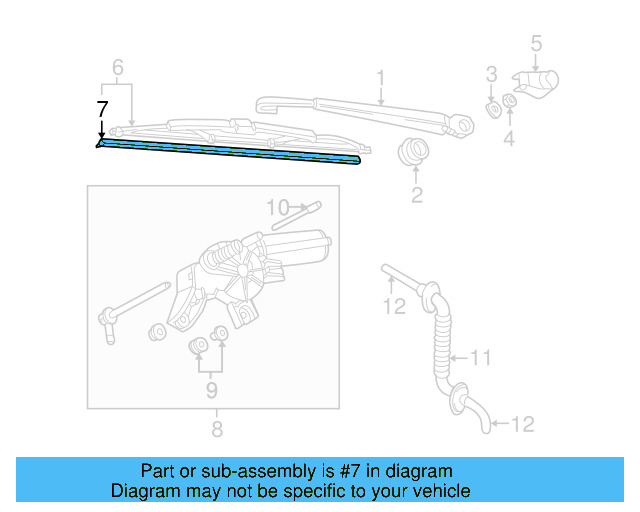 Back Glass Wiper Blade Refill 895-955-429-A - View 29