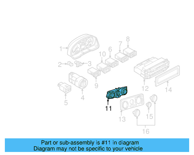 Dash Control Unit 3B1-907-044-J - View 7